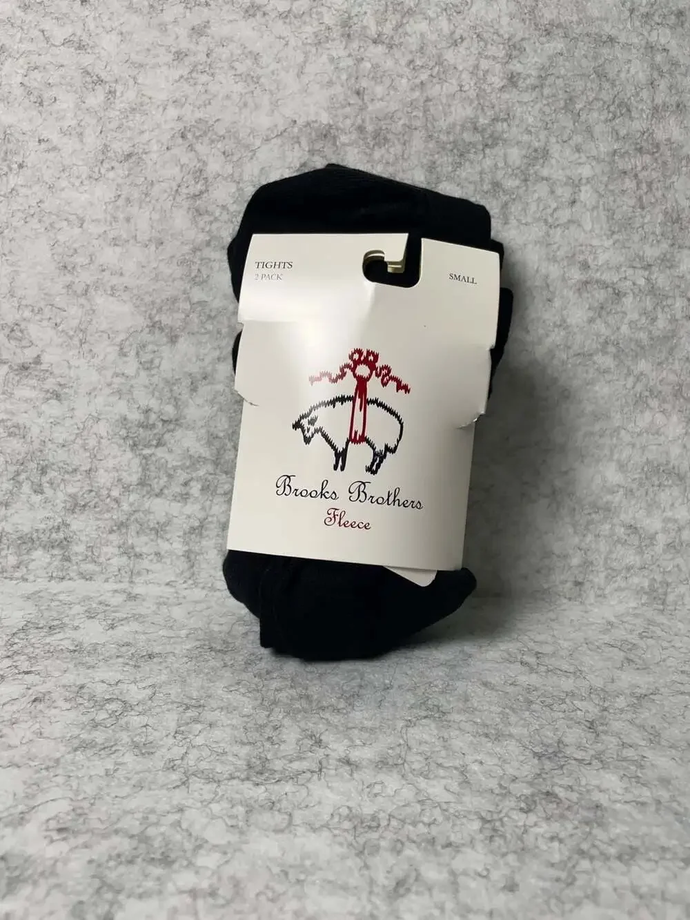 Brooks Brothers Fleece Girls 2-Pack Black Solid Tights Size Small 5-6X